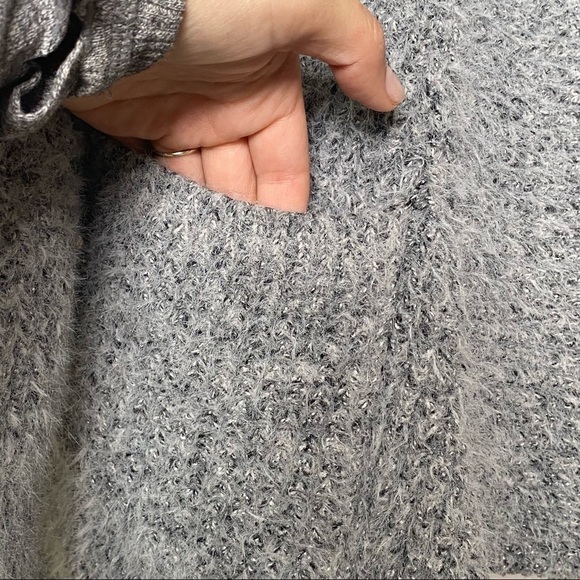 VICI Gray Knitted Chunky Fuzzy Open Cardigan, size Small - Picture 7 of 16